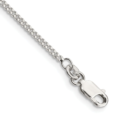 Sterling Silver Curb Chain Anklet, 9 x 1.75mm