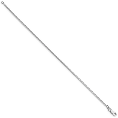 Sterling Silver Rhodium-plated Curb Chain Anklet, 9 x 1.75mm