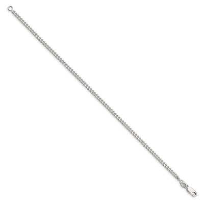 Sterling Silver Curb Chain Anklet, 9 x 3mm