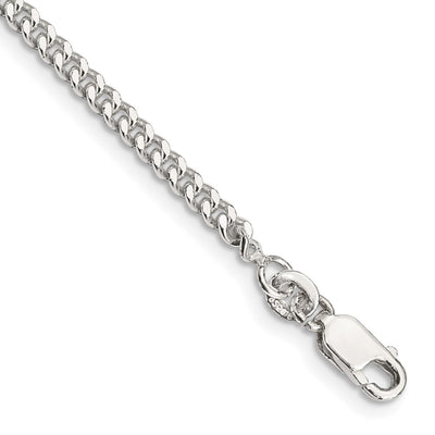 Sterling Silver Curb Chain Anklet, 9 x 3mm