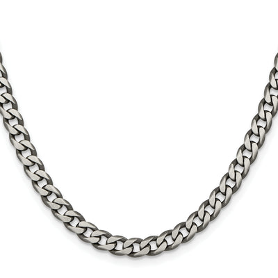 Sterling Silver Antiqued Curb Chain, 18 x 6mm