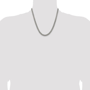 Sterling Silver Antiqued Curb Chain (Style QCB150A-20)