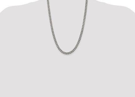 Sterling Silver Antiqued Curb Chain (Style QCB150A-24)