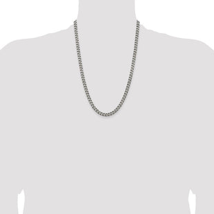 Sterling Silver Antiqued Curb Chain (Style QCB150A-24)
