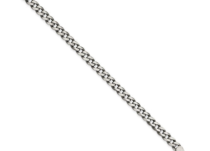Sterling Silver Antiqued Curb Bracelet