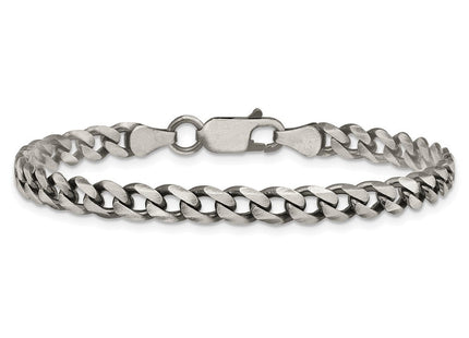 Sterling Silver Antiqued Curb Chain (Style QCB150A-7)