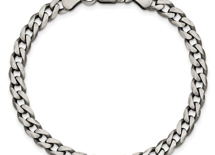 Sterling Silver Antiqued Curb Bracelet