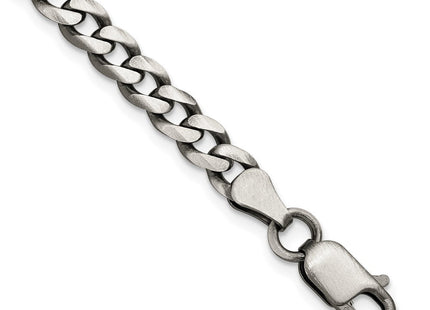 Sterling Silver Antiqued Curb Chain (Style QCB150A-7)