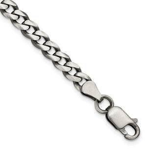 Sterling Silver Antiqued Curb Chain (Style QCB150A-7)