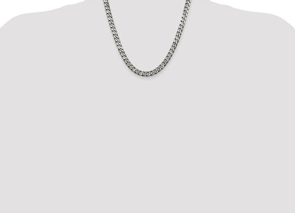 Sterling silver curb link chain, further view