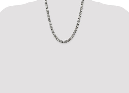 Sterling Silver Antiqued Curb Chain (Style QCB180A-22)