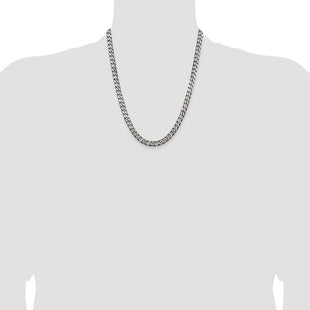Sterling Silver Antiqued Curb Chain (Style QCB180A-22)