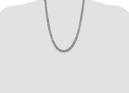 Sterling Silver Antiqued Curb Chain (Style QCB180A-24)