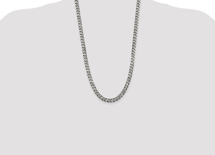 Sterling Silver Antiqued Curb Chain (Style QCB180A-26)