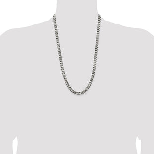 Sterling Silver Antiqued Curb Chain (Style QCB180A-26)