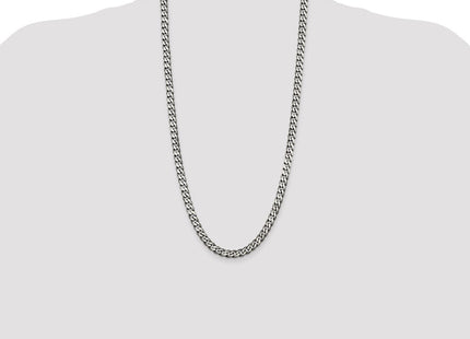 Sterling Silver Antiqued Curb Chain (Style QCB180A-28)