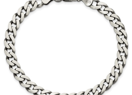 Sterling Silver Antiqued Curb Chain (Style QCB180A-8)