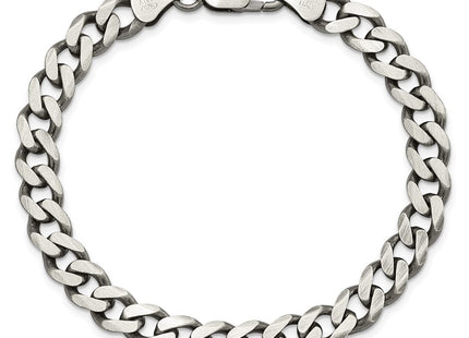Sterling Silver Antiqued Curb Bracelet