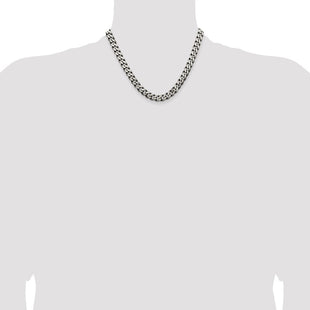 Sterling Silver Antiqued Curb Chain (Style QCB250A-18)