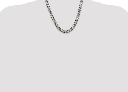 Sterling Silver Antiqued Curb Chain (Style QCB250A-20)