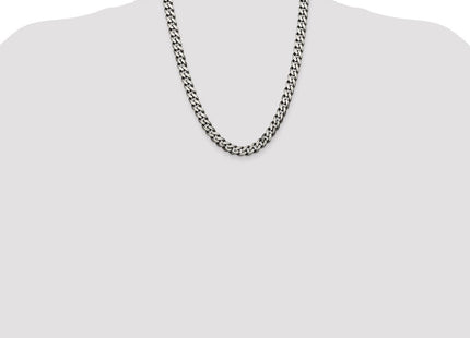 Sterling Silver Antiqued Curb Chain (Style QCB250A-22)
