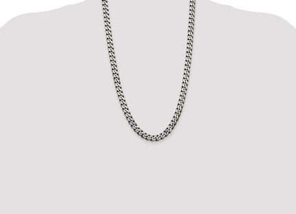 Sterling Silver Antiqued Curb Chain (Style QCB250A-26)
