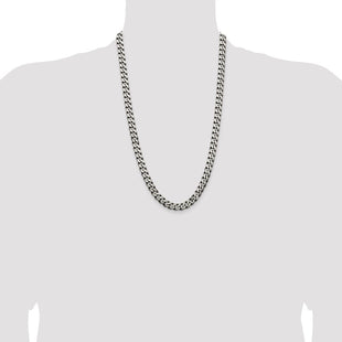Sterling Silver Antiqued Curb Chain (Style QCB250A-26)