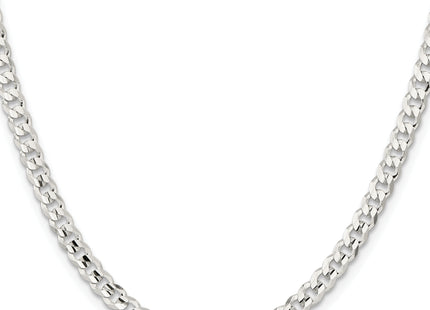 Sterling Silver Concave Beveled Curb Chain, 16 x 4.5mm (0-16)