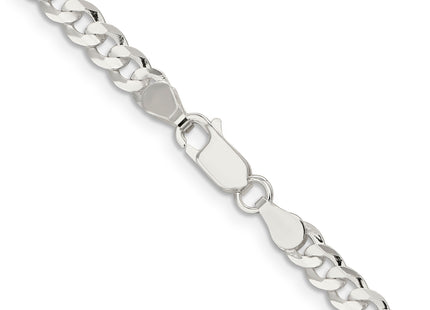 Sterling Silver Concave Beveled Curb Chain, 16 x 4.5mm (0-16)