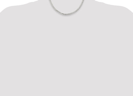 Sterling Silver Concave Beveled Curb Chain, 16 x 4.5mm (0-16)