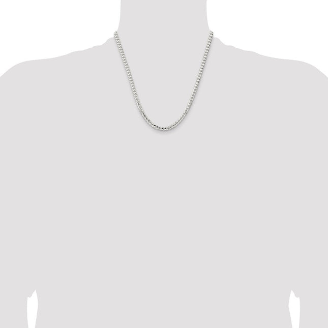 Sterling Silver Concave Beveled Curb Chain, 16 x 4.5mm (0-16)