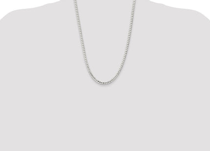 Sterling Silver Concave Beveled Curb Chain (Style QCBC120-24)