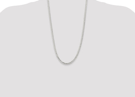 Sterling Silver Concave Beveled Curb Chain (Style QCBC120-26)