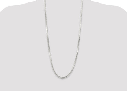 Sterling Silver Concave Beveled Curb Chain (Style QCBC120-30)