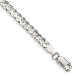 Sterling Silver Concave Beveled Curb Chain (Style QCBC120-8)