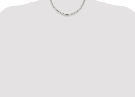 Sterling Silver Rhodium-plated Concave Beveled Curb Chain (Style QCBC120R-16)