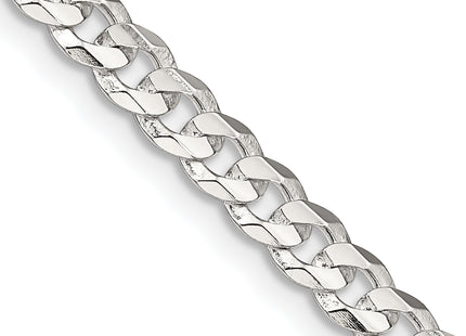 Sterling Silver Concave Beveled Curb Chain, 16 x 4.5mm (0-16)