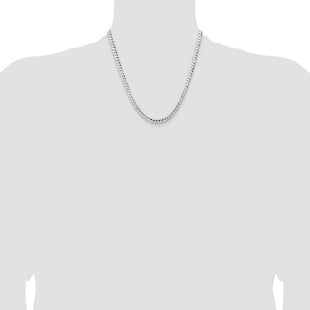 Sterling Silver Concave Beveled Curb Chain (Style QCBC150-20)