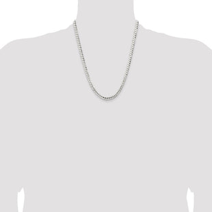 Sterling Silver Concave Beveled Curb Chain (Style QCBC150-22)