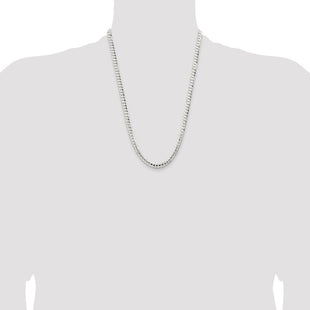 Sterling Silver Concave Beveled Curb Chain (Style QCBC150-24)