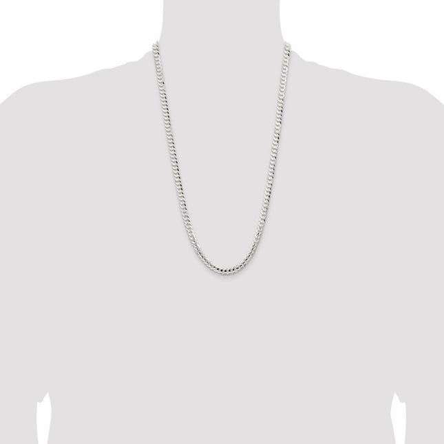 Sterling Silver Concave Beveled Curb Chain, 20 x 5.65mm