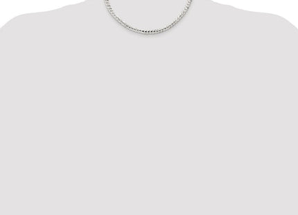 Sterling Silver Rhodium-plated Concave Beveled Curb Chain (Style QCBC150R-16)