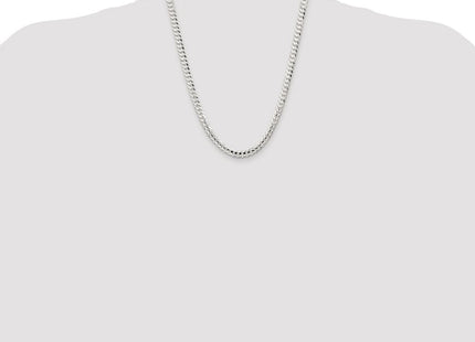 Sterling Silver Rhodium-plated Concave Beveled Curb Chain (Style QCBC150R-22)