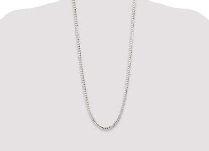 Sterling Silver Rhodium-plated Concave Beveled Curb Chain (Style QCBC150R-30)