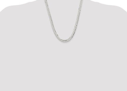 Sterling Silver Concave Beveled Curb Chain (Style QCBC180-22)