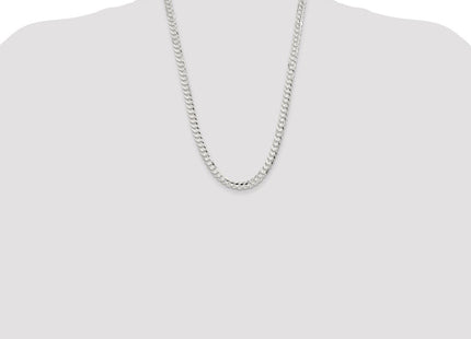 Sterling Silver Concave Beveled Curb Chain (Style QCBC180-24)