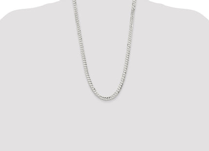 Sterling Silver Concave Beveled Curb Chain (Style QCBC180-26)