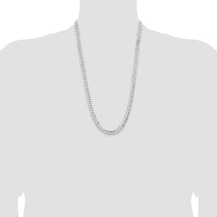 Sterling Silver Concave Beveled Curb Chain (Style QCBC180-26)