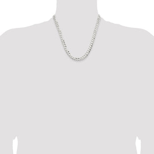 Sterling Silver Concave Beveled Curb Chain (Style QCBC200-20)