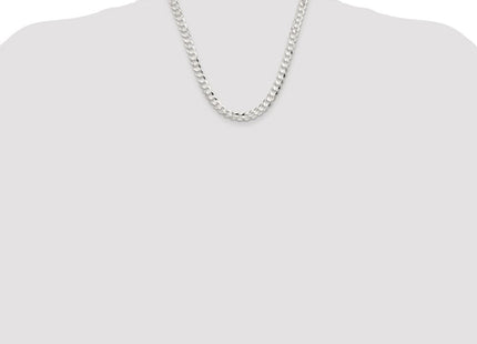 Sterling Silver Rhodium-plated Concave Beveled Curb Chain (Style QCBC200R-20)